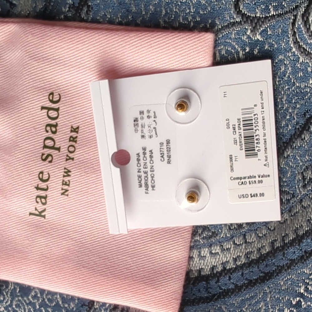 Kate Spade Pink and Gold Earrings - Picture 2 of 3